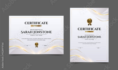 Elegant White Gold certificate template