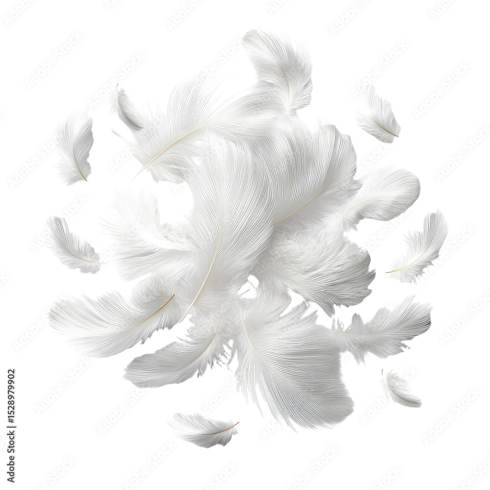 Obraz premium Delicate Feather Cloud Against A Dark Background