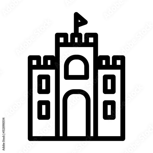sand castle line icon