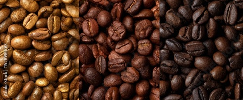 The exquisite variety of coffee beans showcasing different roasting profiles.