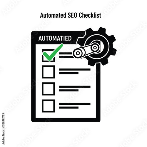 Automated seo checklist icon graphic