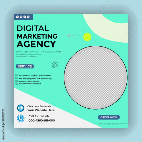 
Digital marketing web banner and social media post template
