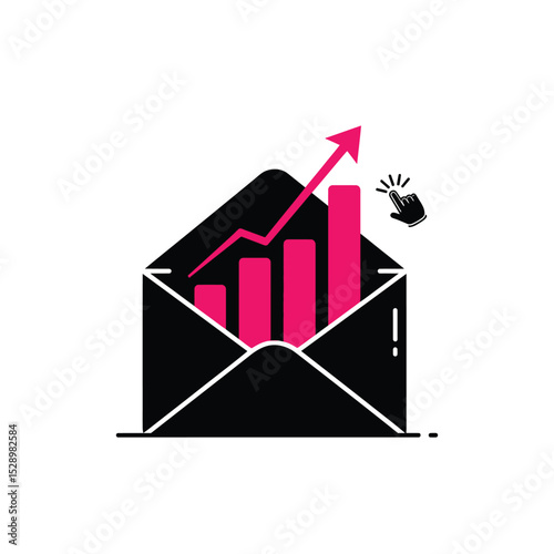 Email marketing growth chart graphic
