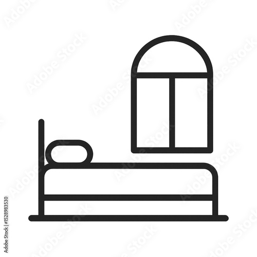 Hotel room icon with transparent background