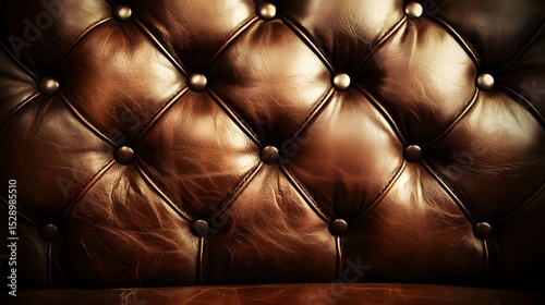 Wallpaper Mural Close-Up View of Luxurious Brown Leather Upholstery with Button Tufting and Rich Texture Torontodigital.ca