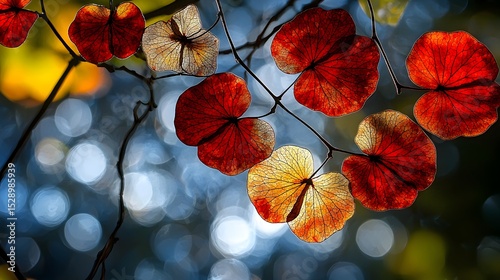 Wallpaper Mural Vibrant Autumn Leaves in Vivid Colors with Bokeh Background Under Natural Light Torontodigital.ca