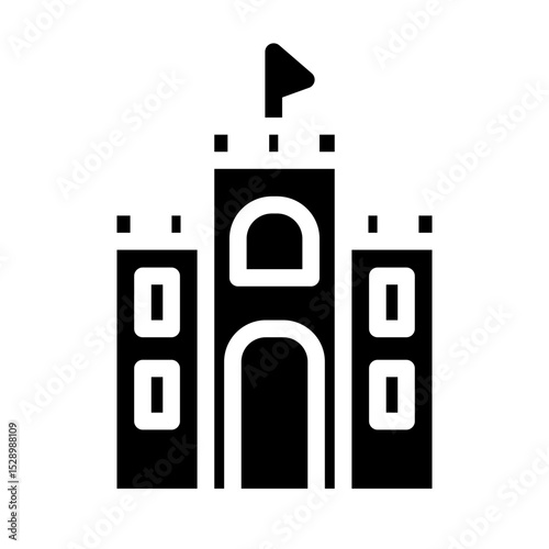 sand castle glyph icon