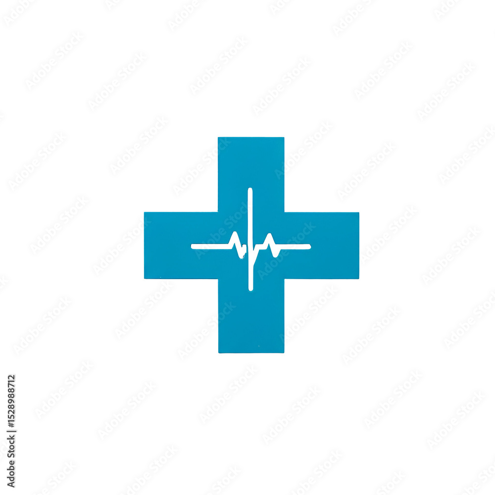 Fototapeta premium Medical Cross Heartbeat Illustration