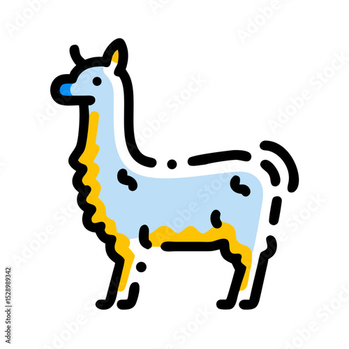 Cute Llama Illustration Andean Animal Vector Graphic