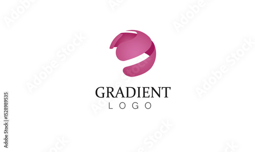 Gradient logo, Abstract logo, 3D logo, Sphere logo, Pink logo design, Modern logo, Creative logo, Corporate identity, Business branding, Tech logo, Futuristic logo, Minimalist logo, Swirl logo