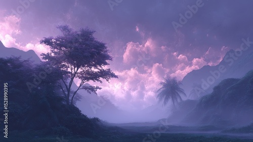Stunning Vaporwave Landscape Featuring Ultra Realistic Mist and Vibrant Cloud Colors at Dusk