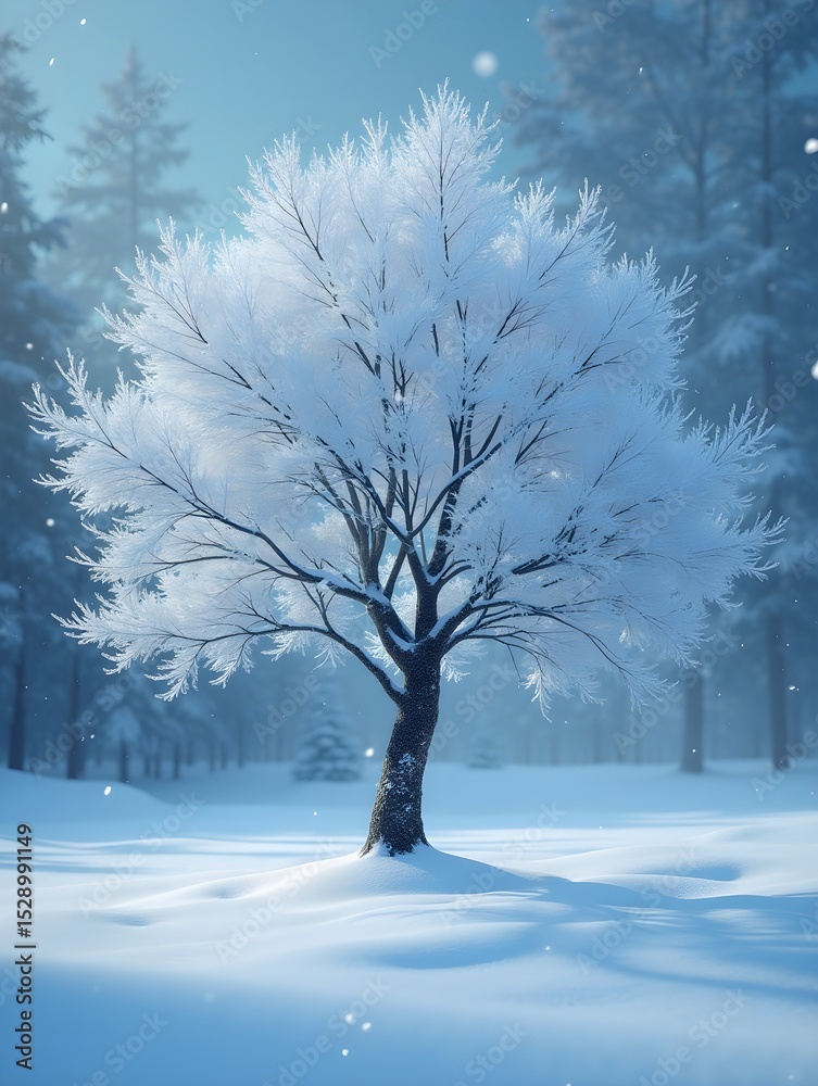 Fototapeta premium Creative winter tree concept. technology and future concept. background.