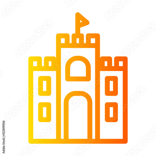 sand castle gradient icon