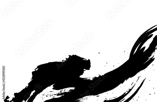 書道・墨 和風背景素材ベクターイラスト 日本
