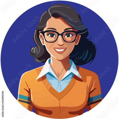 business woman with glasses