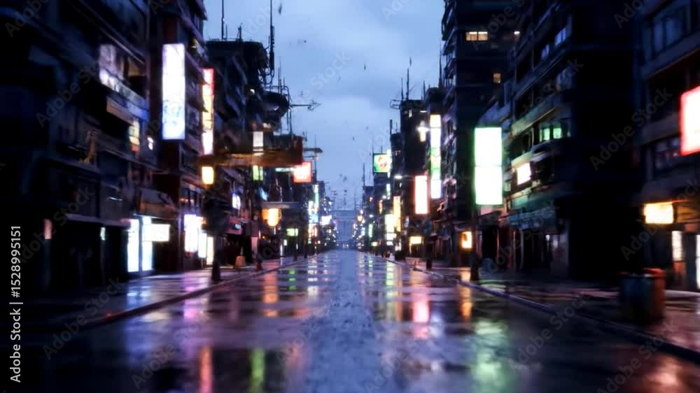 Cyberpunk Glitch Loop with Chromatic Distortion – Seamless VJ Background