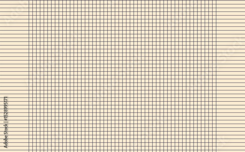 Graph paper. Printable squared grid paper with color horizontal lines. Geometric background for school, textures, notebook, diary. Realistic lined paper blank.