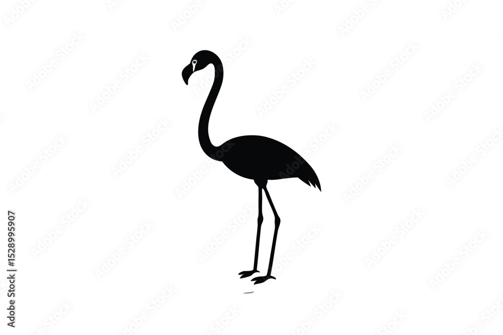 Fototapeta premium vector-flat-flamingo-silhouette-isolated-on-white-.eps
