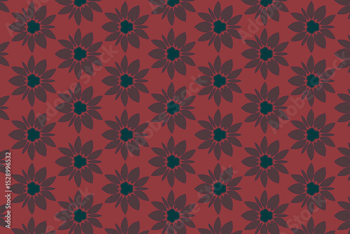 The layout follows a consistent spacing between the floral elements, establishing a visually pleasing rhythm across the surface.