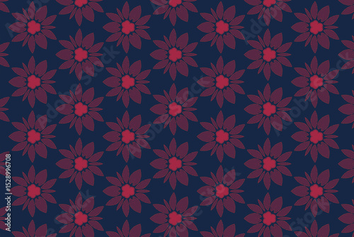 The layout follows a consistent spacing between the floral elements, establishing a visually pleasing rhythm across the surface.