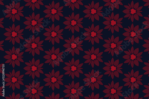 The layout follows a consistent spacing between the floral elements, establishing a visually pleasing rhythm across the surface.