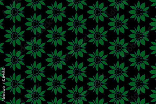 The repeating pattern of flowers introduces a dynamic texture that enhances the overall visual appeal and makes it suitable for various design uses.