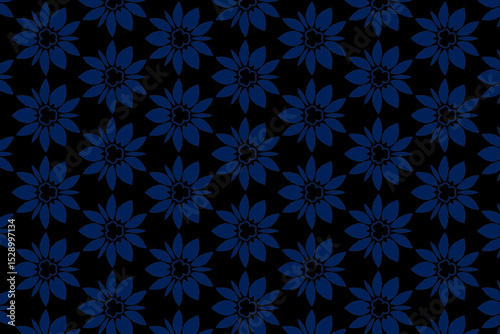The repeating pattern of flowers introduces a dynamic texture that enhances the overall visual appeal and makes it suitable for various design uses.