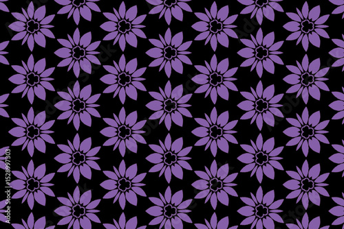 The repeating pattern of flowers introduces a dynamic texture that enhances the overall visual appeal and makes it suitable for various design uses.