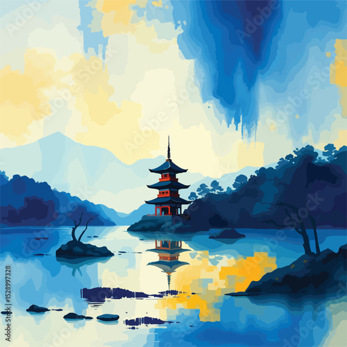 buddhist temple in the mountains