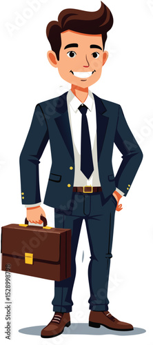 Confident Businessman Carrying a Briefcase