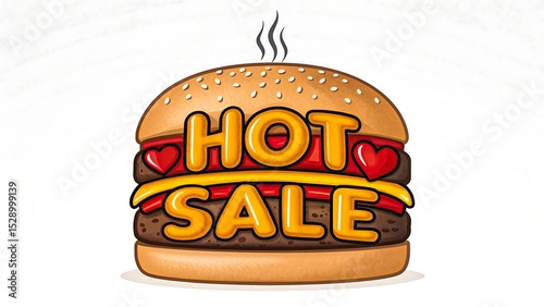 Cartoon hamburger with 