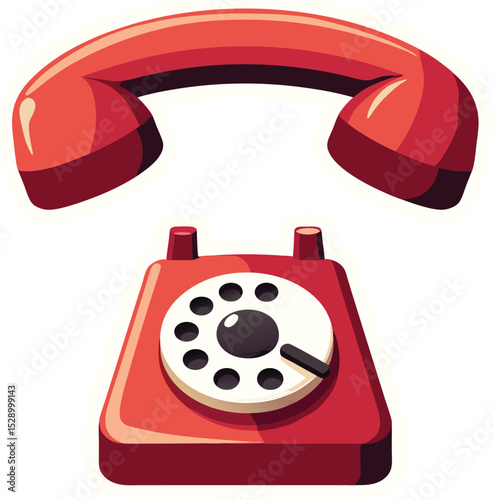 Vintage Red Rotary Telephone