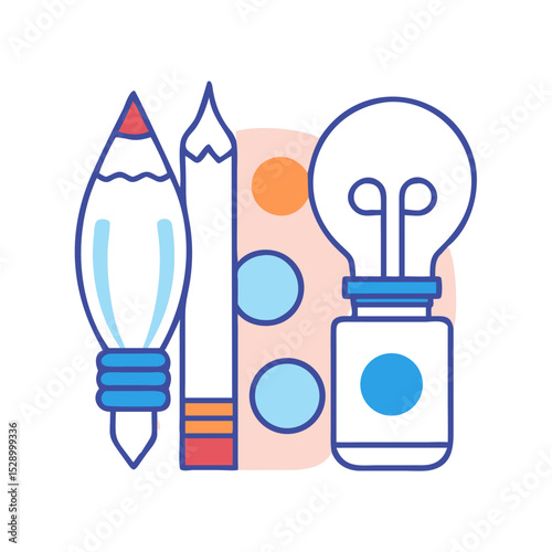 New Creative Art Supplies Icon.