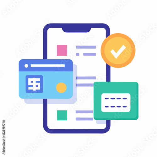 Mobile banking app interface design with secure payment confirmation