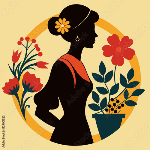 girl with flowers