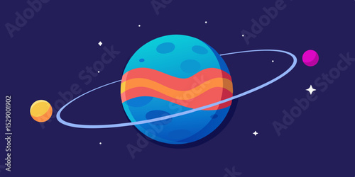 Modern Interactive Style Planet Design with Dynamic Motion Trails Vector Illustration Background