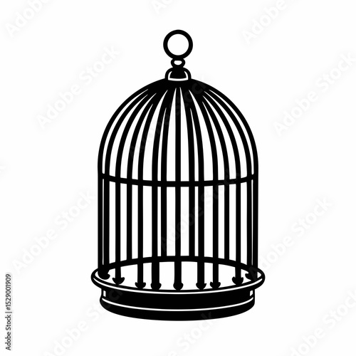 gold cage on white background