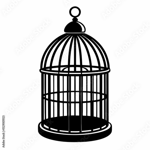 golden cage with bird cage