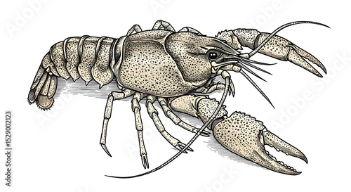 crayfish on white
