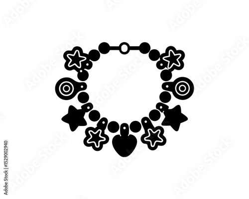 creative details Outline silhouette Charm Bracelet Icon vector