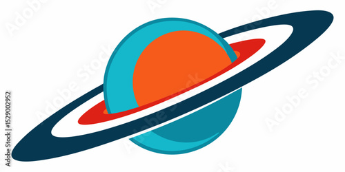 Vibrant Ringed Planet with Dynamic Light Trail Effects Vector Illustration Background
