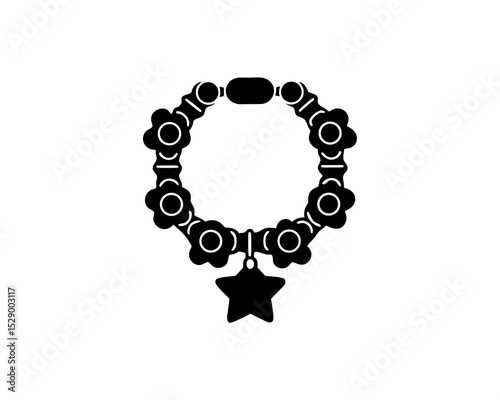 creative details Outline silhouette Charm Bracelet Icon vector