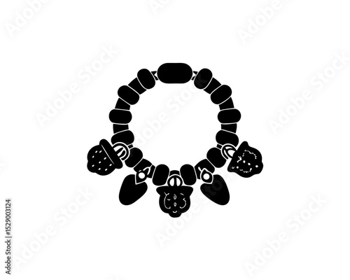 creative details Outline silhouette Charm Bracelet Icon vector
