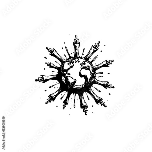 Global Contamination: A Symbolic Representation of Worldwide Pollution and Destruction