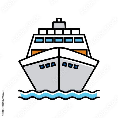 Simple vector illustration of a cruise ship icon 