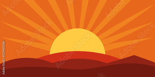 Serene Sunrise Sky Landscape Background with Soft Light Vector Illustration