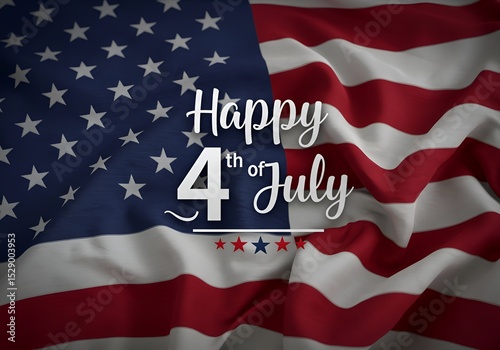 Happy Fourth of July American Flag Design