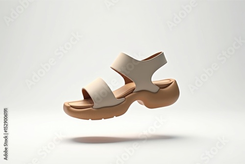 Elegant Cream Platform Sandals Summer Shoe Style photo