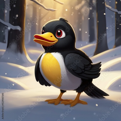 penguin on snow