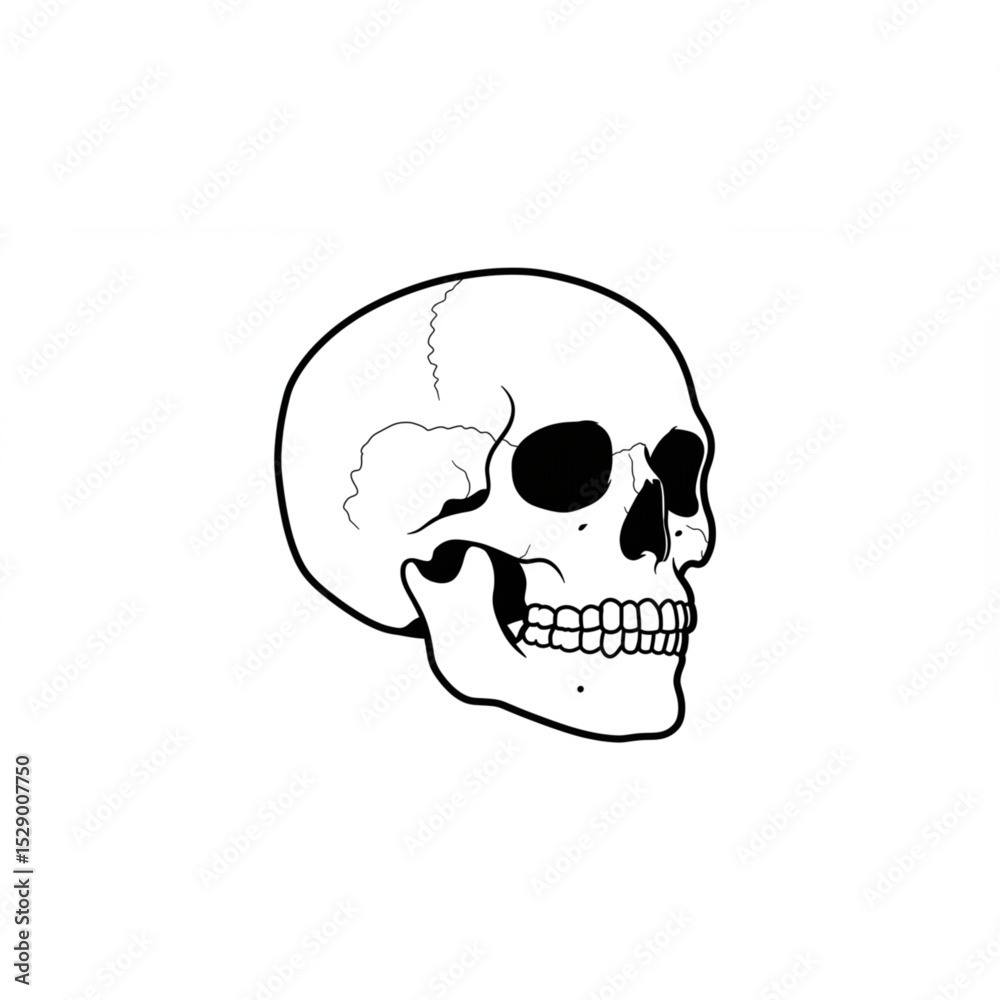 Fototapeta premium Elegant Skull Design Perfect for Branding Logos and Icons Scalable Graphic for Professional Projects